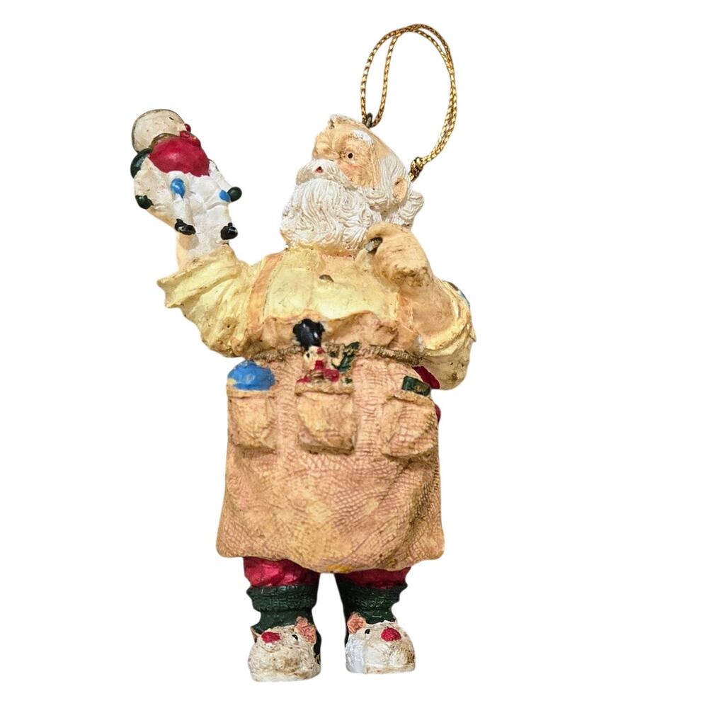 Vintage Midwest Importers of Cannon Falls Resin Santa Ornament Detailed 2x2x4